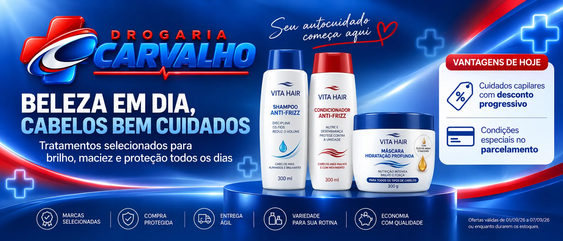 Pra levar hoje: ofertas para manter o cuidado em dia, com desconto exclusivo no PIX