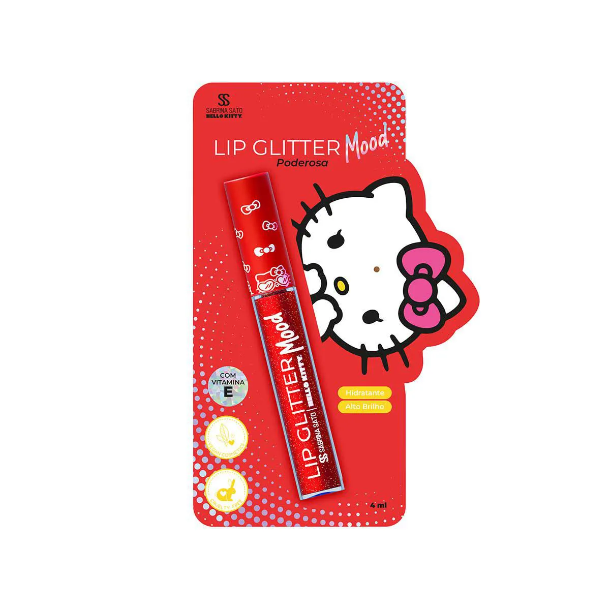 Lip Glitter Mood Sabrina Sato Hello Kitty - Poderosa 4ml