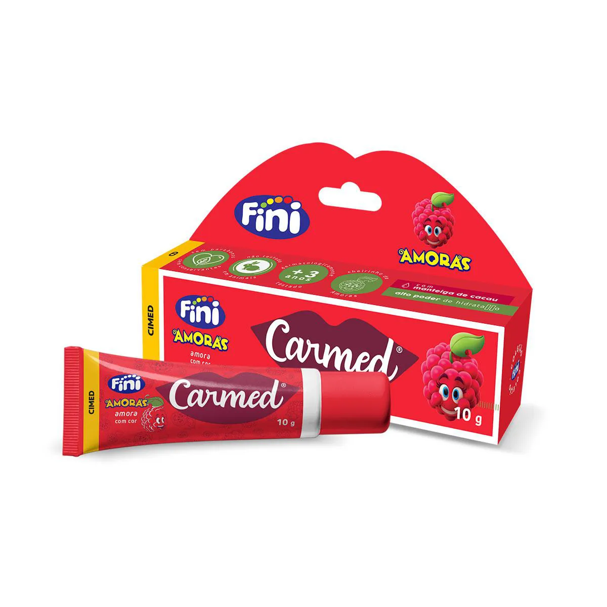 Hidratante Labial Carmed Fini Amoras com Cor 10g