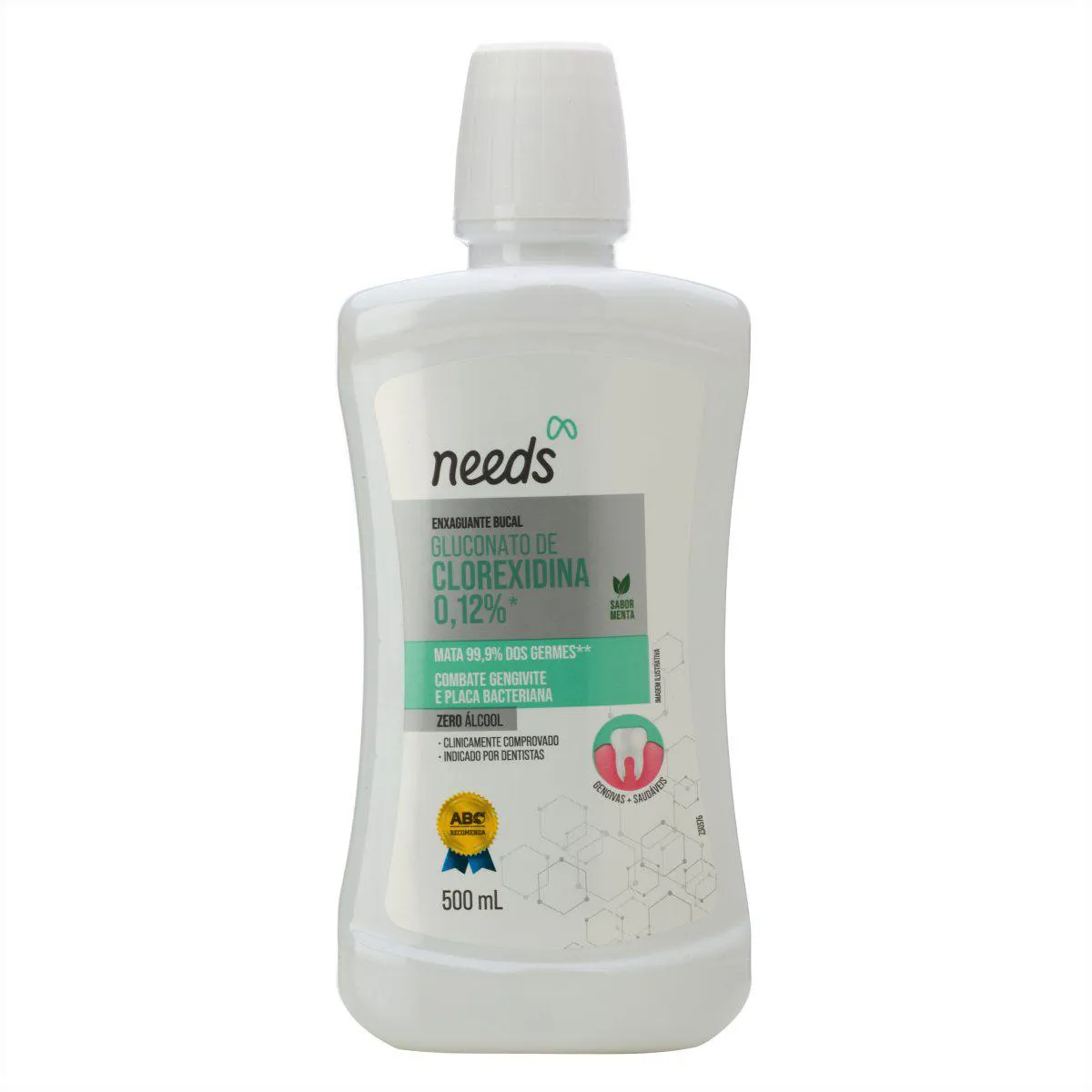 Enxaguante Bucal Needs Clorexidina 0,12% Menta Sem Álcool 500ml