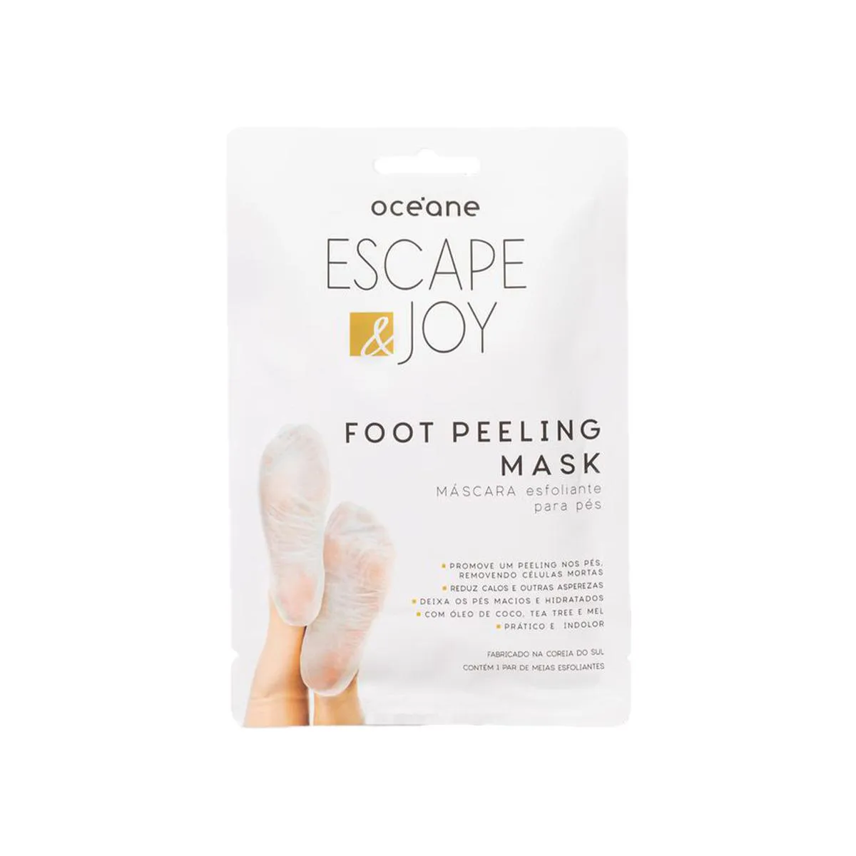 Máscara Esfoliante para Pés com Óleo de Coco - Foot Peeling Mask - Océane