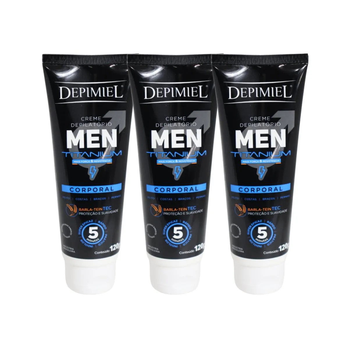 Kit 3 Creme Depilatória Men Corporal Masculino Depimiel