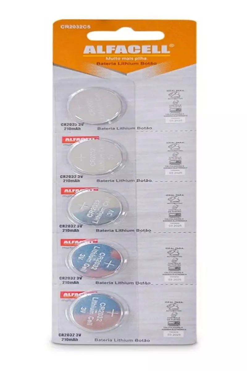 Kit 5- Bateria Cr2032 para Chave Canivete Alarme de Carro