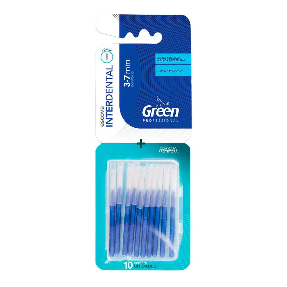 Escova Interdental Cônica 3-7mm - 10 unidades - Green