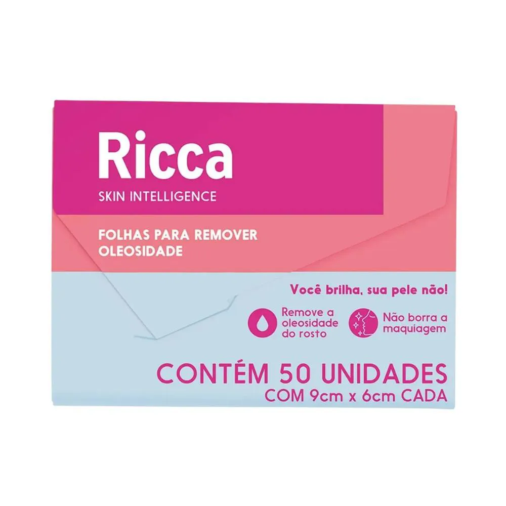 Lenço de Papel Removedor de Oleosidade 50 Folhas Ricca