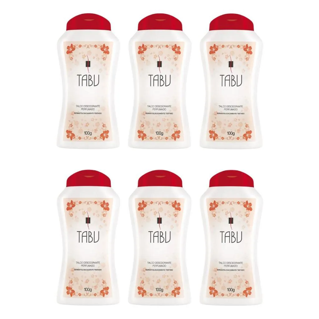Talco Tabu 100g Tradicional - Kit C / 6un