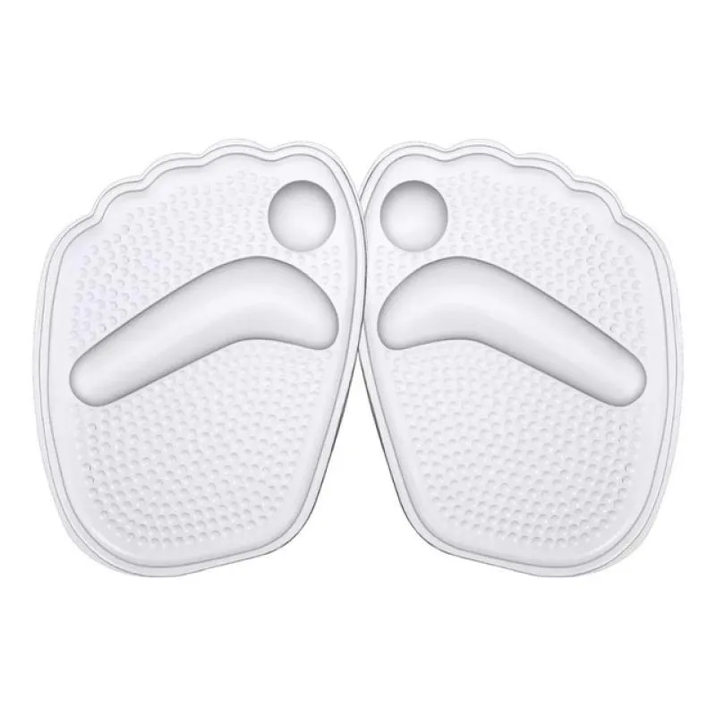 Par Palmilha Ortopédica Protetor Para Pés Almofadas Silicone Sapato Branco