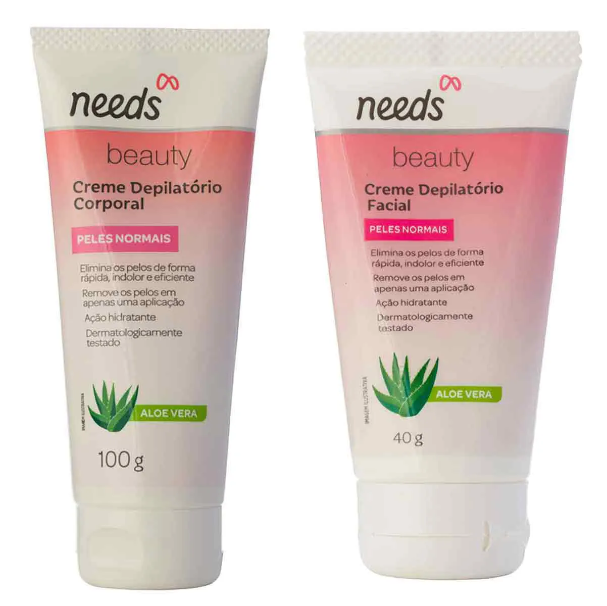 Kit Creme Depilatório Needs Beauty Pele Normal Facial 40g + Corporal 100g