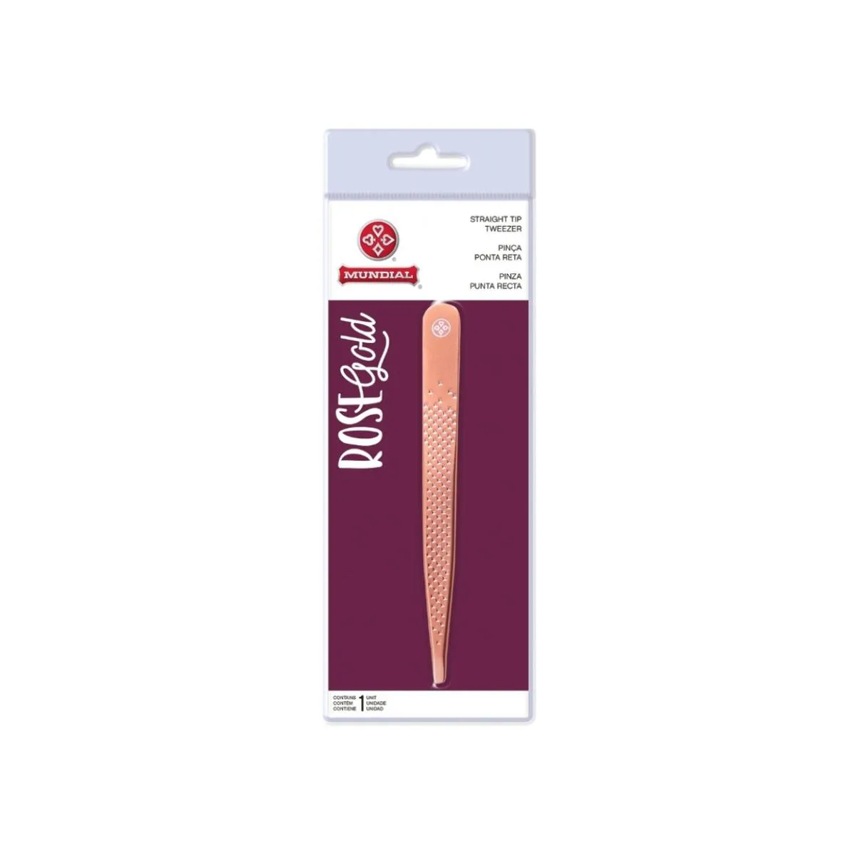 Pinça Ponta Reta Rose Gold Bc512 Design Sobrancelhas Mundial