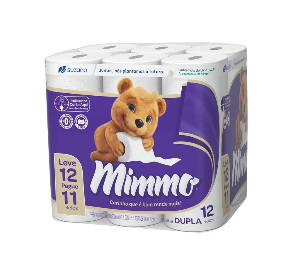 Papel Higiênico Mimmo Folha Dupla 30m Leve 12 Pague 11