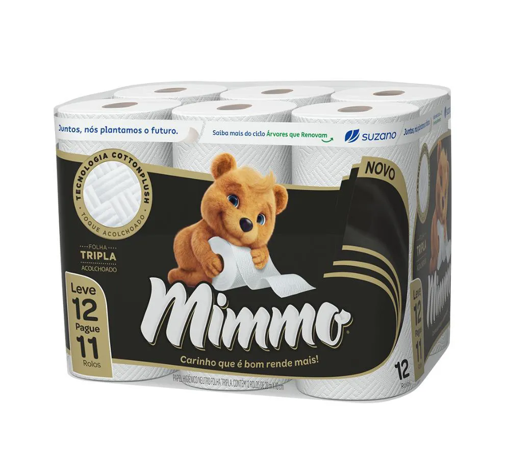 Papel Higiênico Mimmo Folha Tripla 20m Leve 12 Pague 11