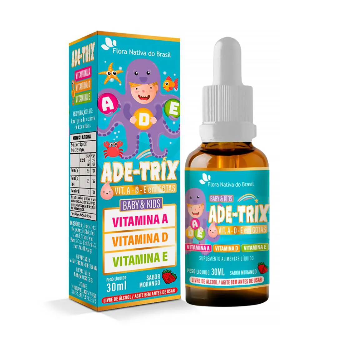 Ade-trix Kids (vitamina A, D e E) Sabor Morango 30ml Flora Nativa