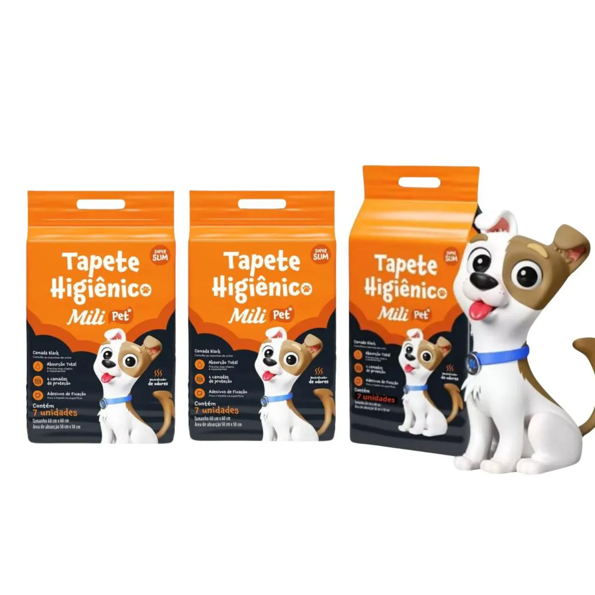 Kit C3 Tapete Higiênico C/ 7 Unidades - Mili Pet