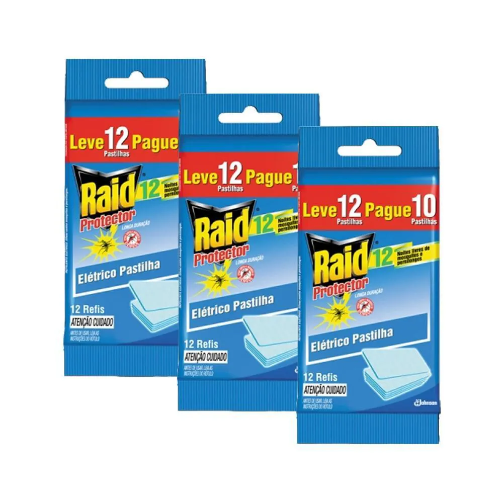 Kit Refil 36 Pastilhas Repelente Raid Elétrico