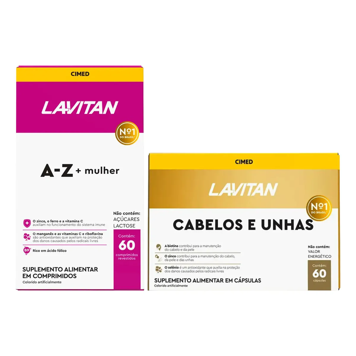 Kit Polivitamínico Lavitan A-Z Mulher 60 comprimidos + Cabelos e Unhas 60 cápsulas
