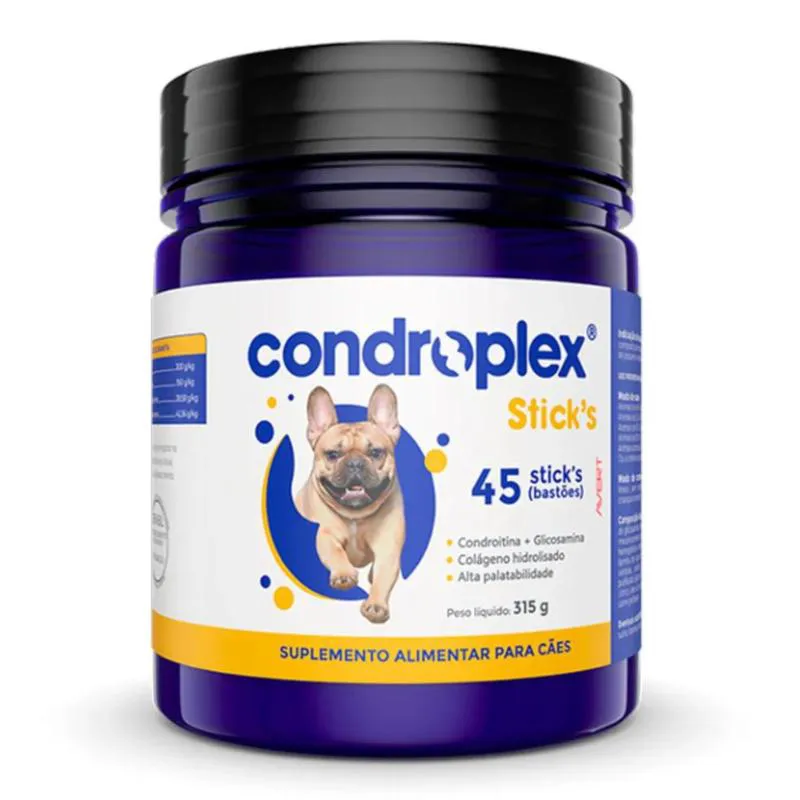 Suplemento Alimentar Condroplex Stick´s Articulação para Cães com 45 Bastões