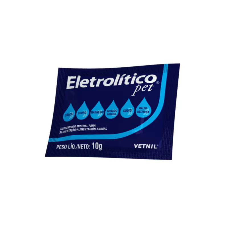 Suplemento Eletrolitítico Pet Vetnil para Cachorro e Gatos 10Gr
