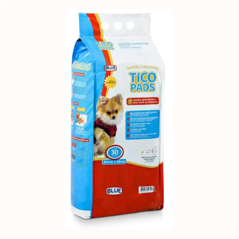 Tapete Higiênico Tico Pads com 30 Unidades de 60X55Cm