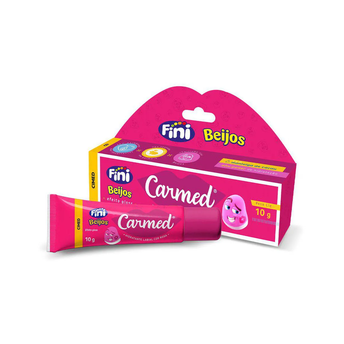 Hidratante Labial Carmed Fini Beijos com Cor Efeito Gloss 10g