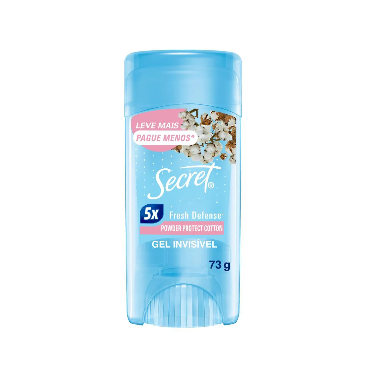 Desodorante Antitranspirante Stick Gel Secret Powder Protect Cotton Feminino 48h 73g