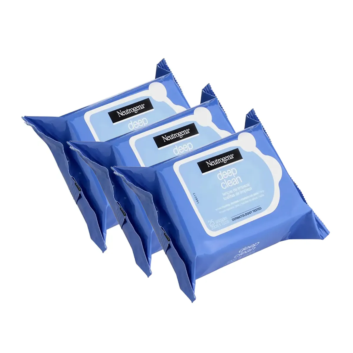 Kit Lenço Demaquilante Neutrogena Deep Clean 25 Unidades 3 Pacotes