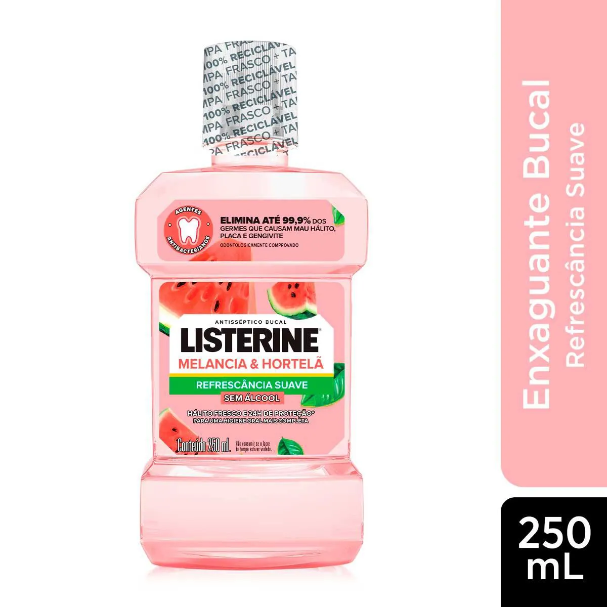 Enxaguante Bucal Listerine Melancia & Hortelã Sem Álcool 250ml