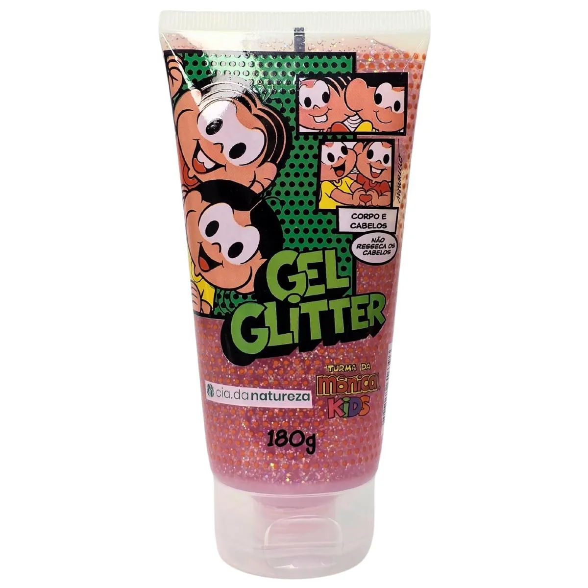 Gel Glitter Corpo e Cabelo Extrato de Camomila e Frutas Tropicais Turma da Mônica Kids Cia. da Natureza 180G