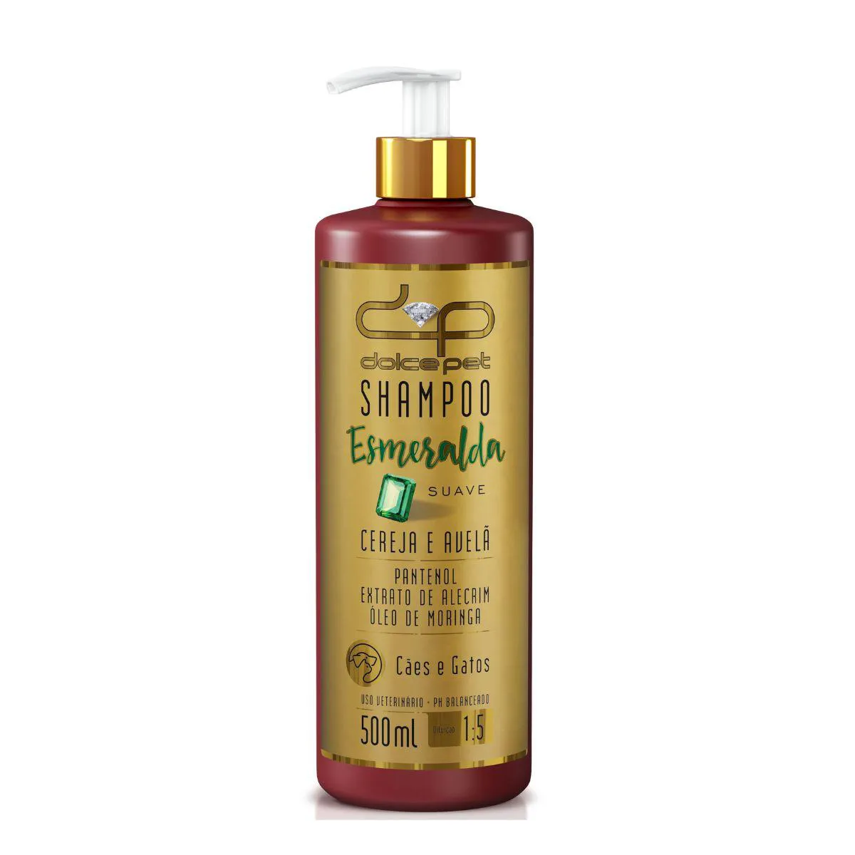 Shampoo Suave Cereja e Avelã Dolce Pet Cães e Gatos - 500 Ml