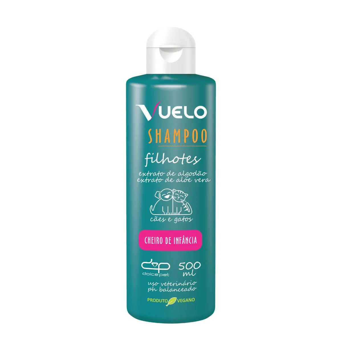 Shampoo Vuelo Filhotes Cheiro de Infância para Cães e Gatos 500Ml