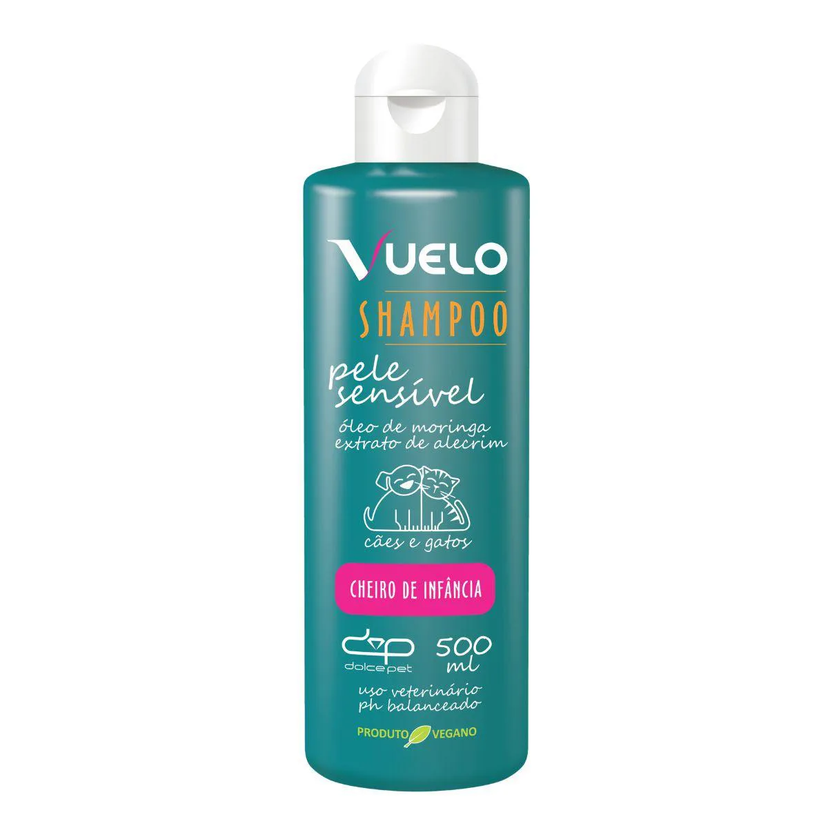 Shampoo Vuelo Pele Sensível Cheiro de Infância para Cães e Gatos 500Ml