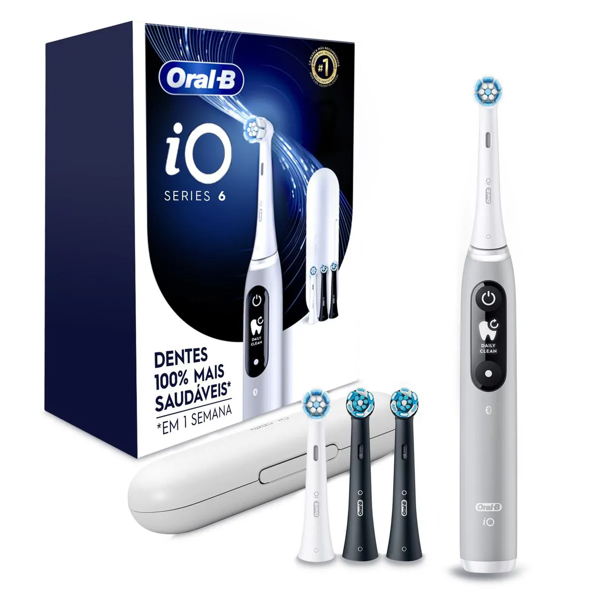 Escova de Dente Elétrica Oral-B iO Series 6 1 Cabo + 4 Refis
