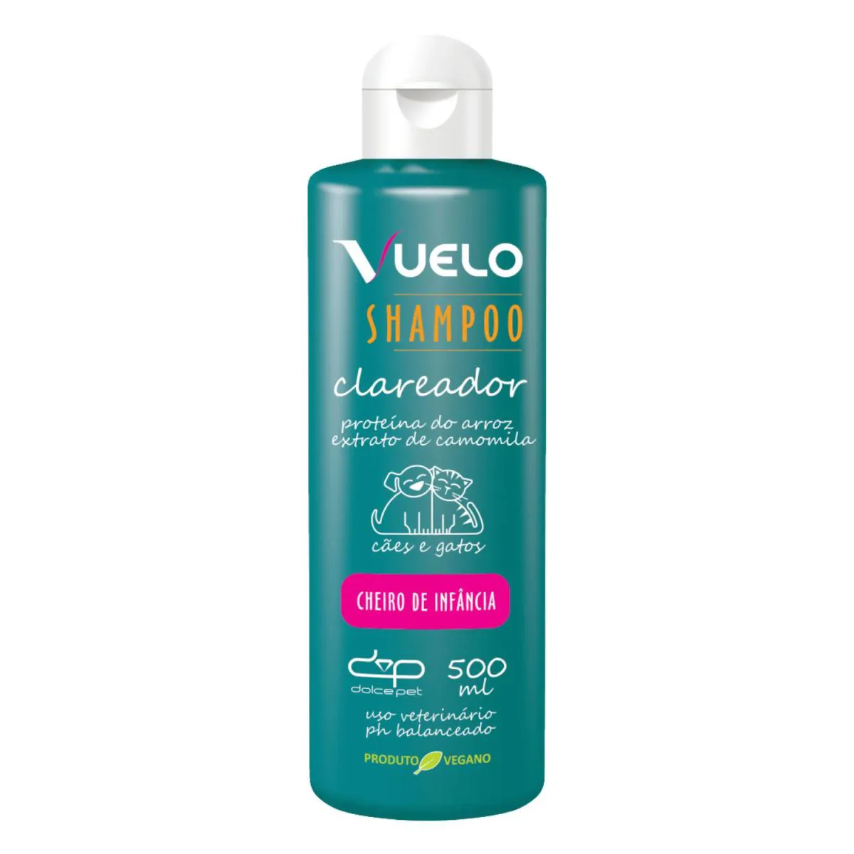 Shampoo Clareador Cheiro de Infância Vuelo Dolce Pet Cães e Gatos - 500 Ml