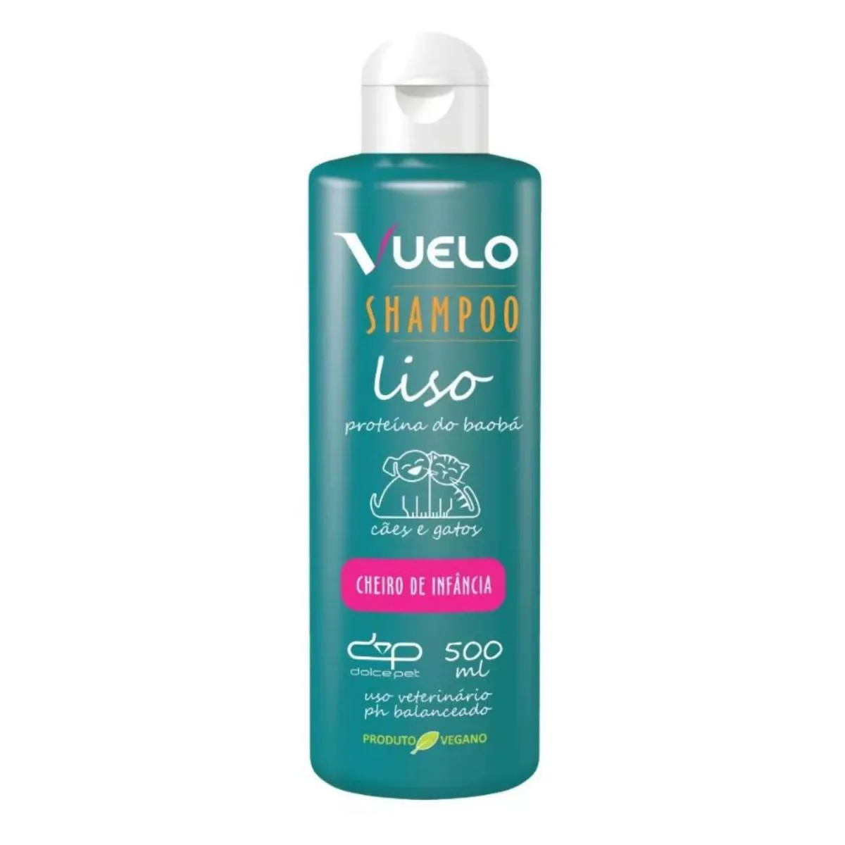 Shampoo Liso Cheiro de Infância Vuelo para Cães e Gatos 500Ml