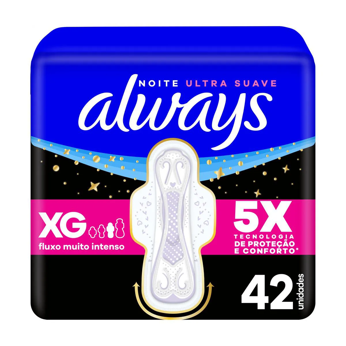 Absorvente Always Noite Ultra Suave com Abas 42 Unidades