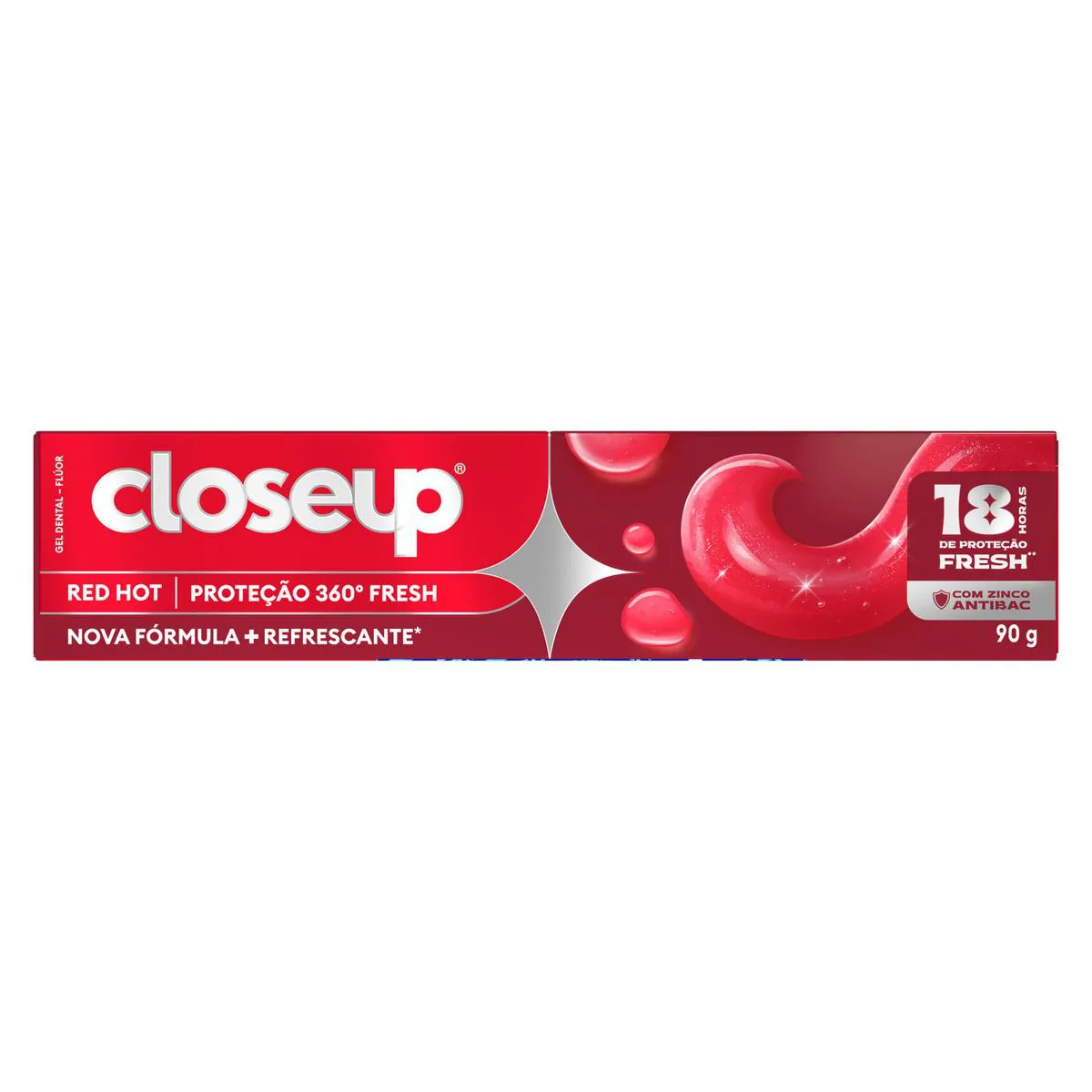 Gel Dental Closeup Proteção 360° Fresh Red Hot 90g