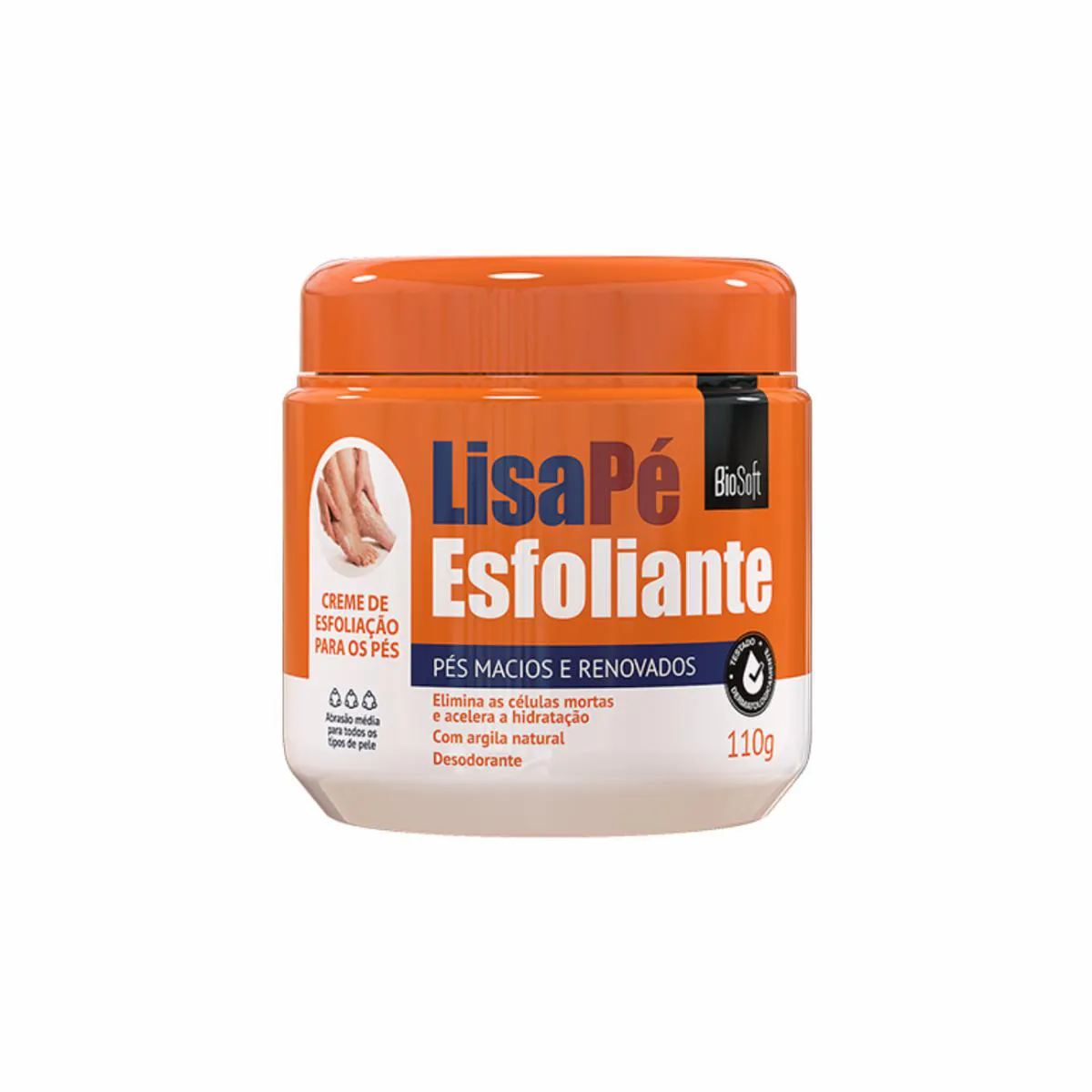 Creme Esfoliante para Pés Argila Natural Lisapé 110G