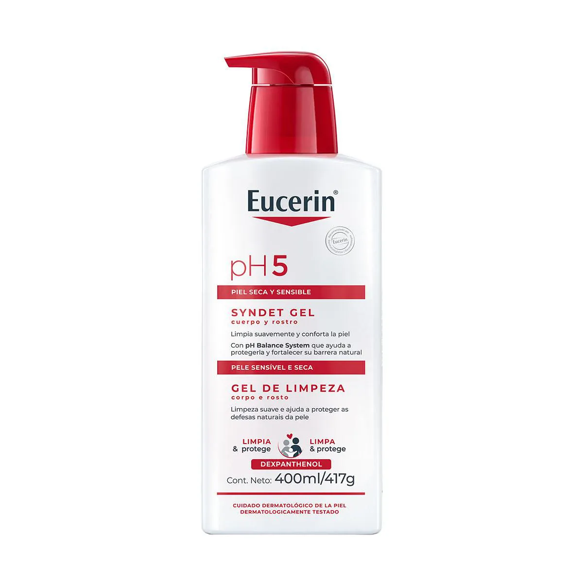 Gel de Limpeza Corporal Eucerin PH5 Pele Seca e Sensivel 400ml