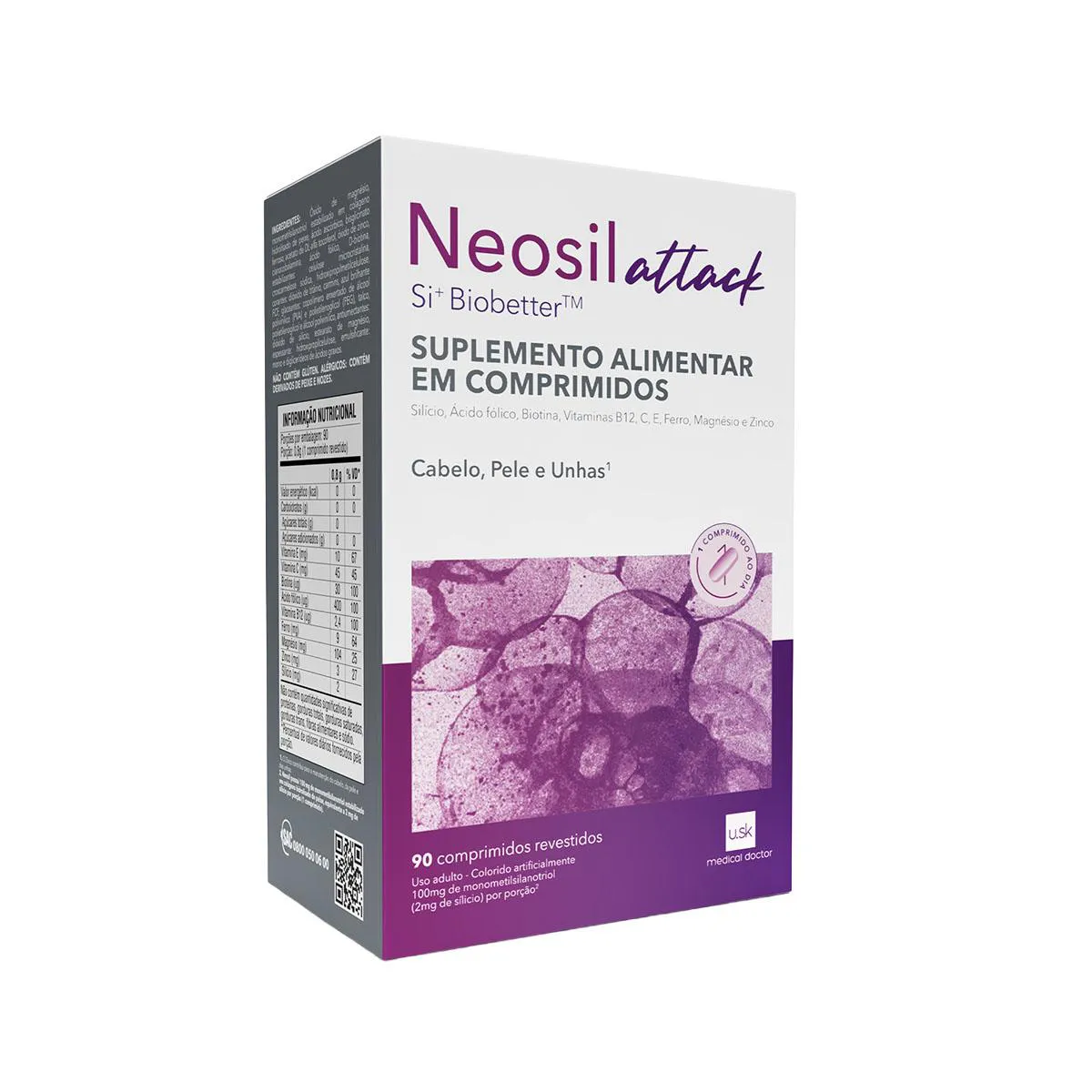 Polivitamínico Neosil Attack Cabelo, Pele E Unha 90 comprimidos