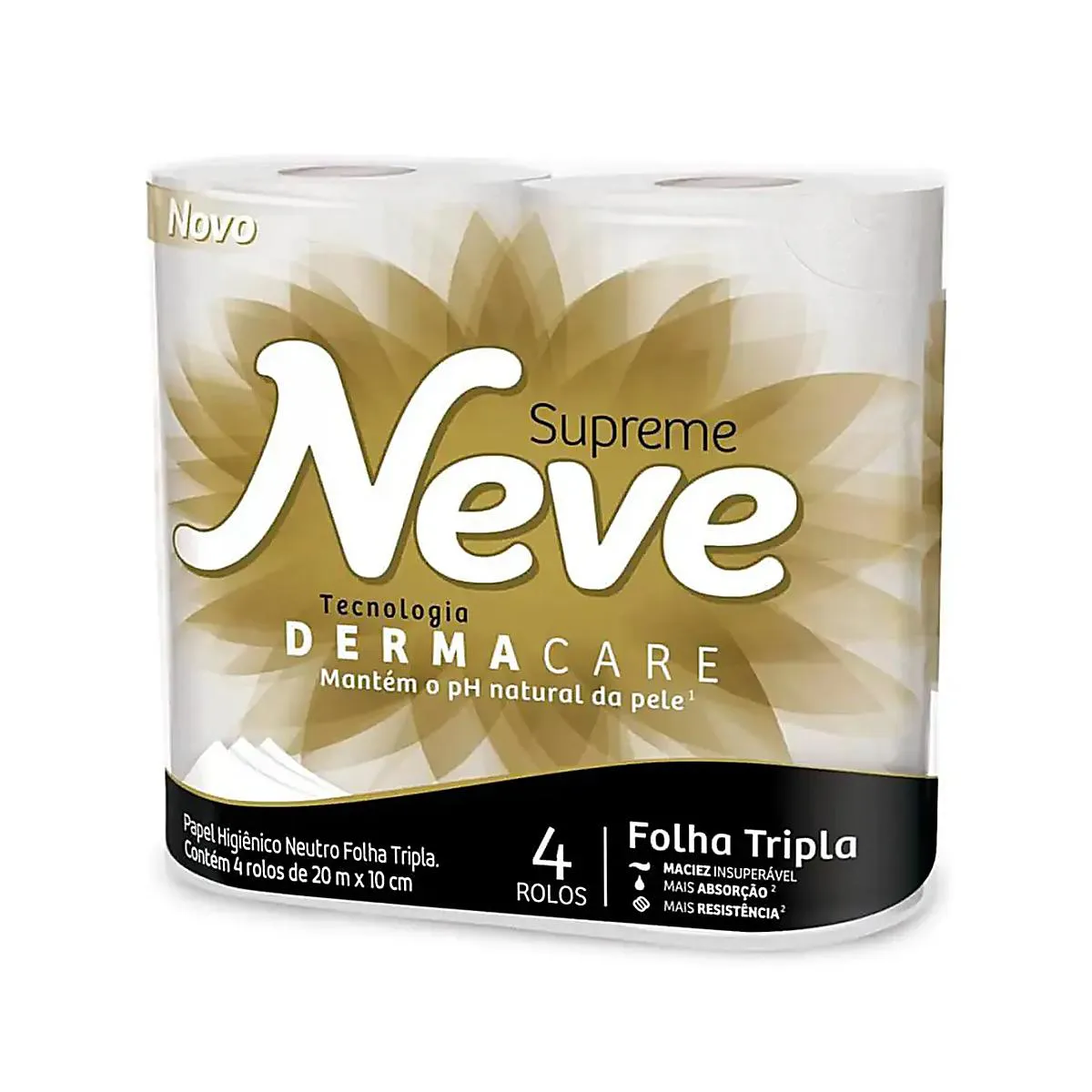 Papel Higiênico Neve Supreme Folha Tripla 4 rolos