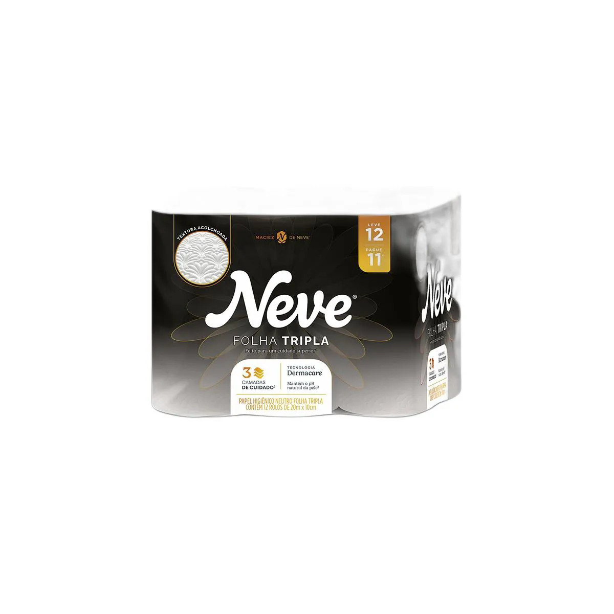 Papel Higiênico Neve Supreme Folha Tripla 12 rolos