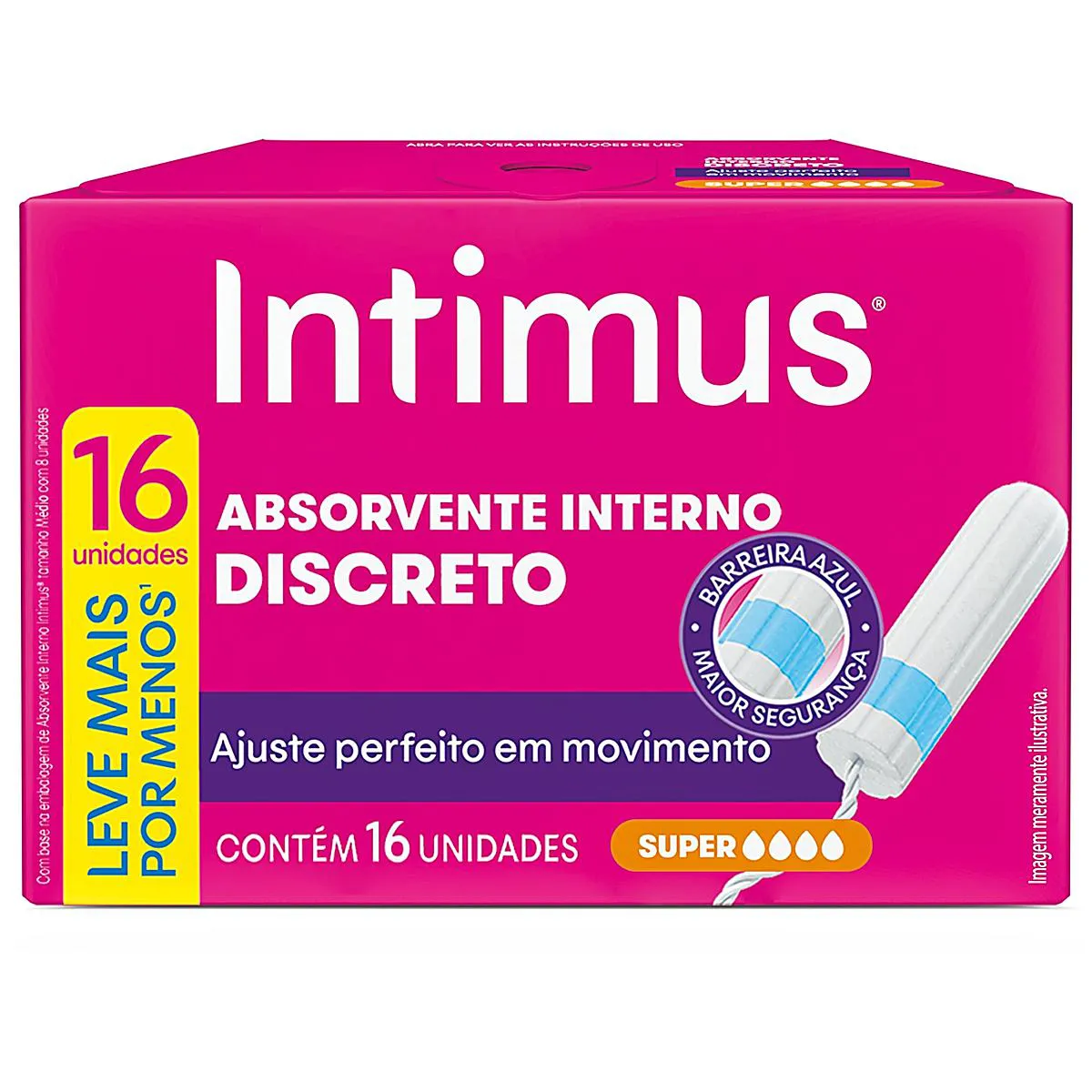 Absorvente Interno Intimus Discreto Super 16 unidades