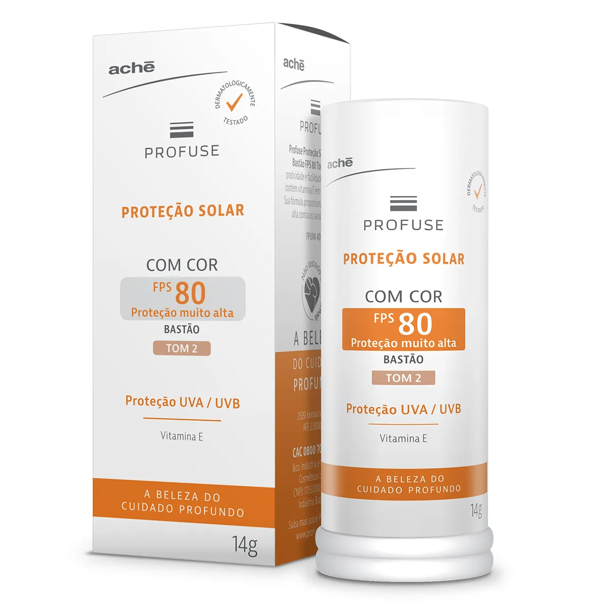 Protetor Solar Facial em Bastão Profuse FPS 80 Tom 2 14g