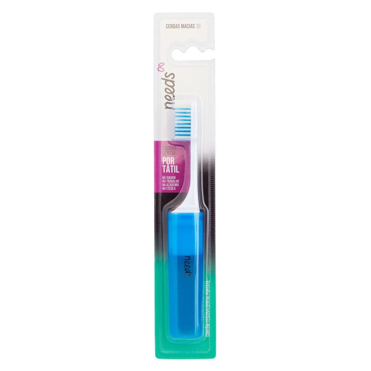 Escova de Dente Needs Portátil para Viagem Macia 1 Unidade