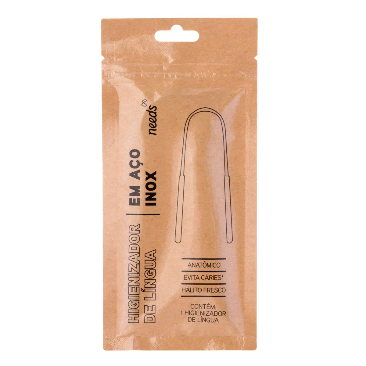Limpador de Língua Needs em Aço Inox 1 unidade