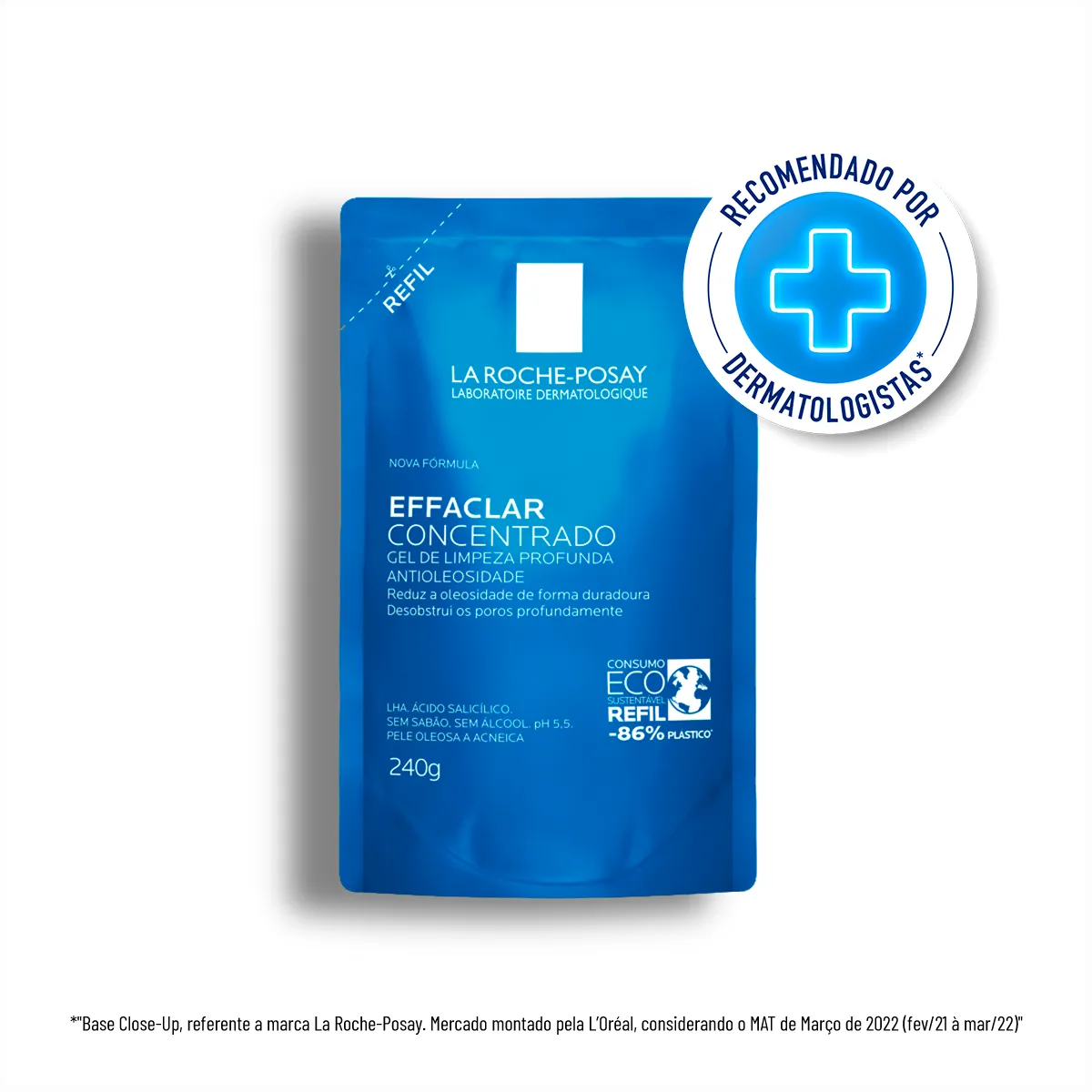 Refil Gel de Limpeza Facial La Roche-Posay Effaclar Concentrado Refil do Gel de Limpeza Antiacne 240g