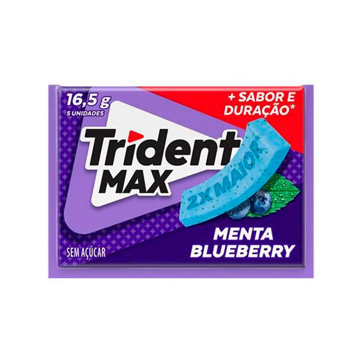 Goma de Mascar Trident Max Menta Blueberry Sem Açúcar 16,5g