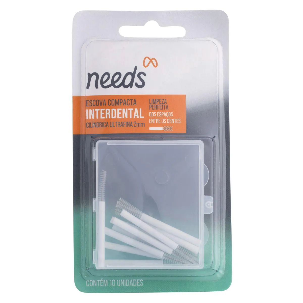 Escova Interdental Needs Cilíndrica Ultrafina 2mm 10 Unidades