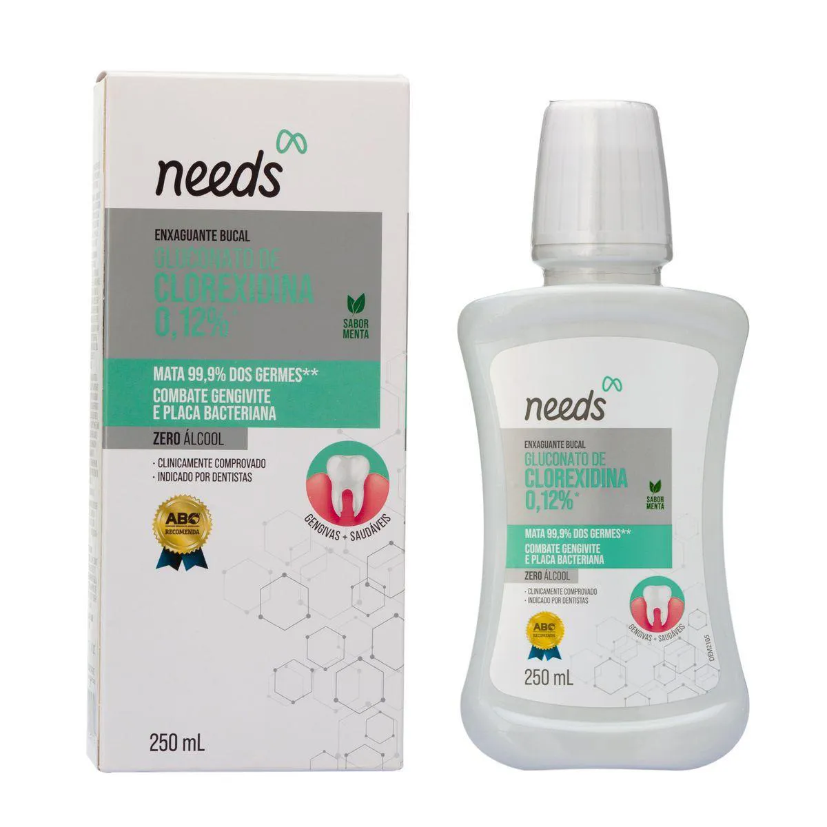 Enxaguante Bucal Needs Clorexidina 0,12% Menta Sem Álcool 250ml