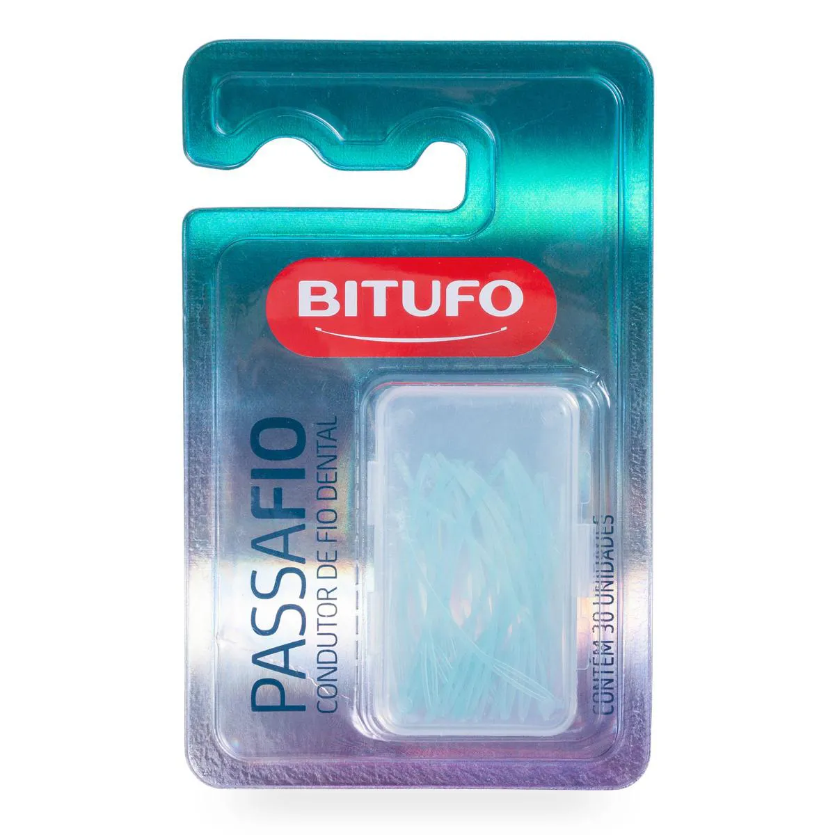 Passa Fio Bitufo Condutor de Fio Dental 30 unidades