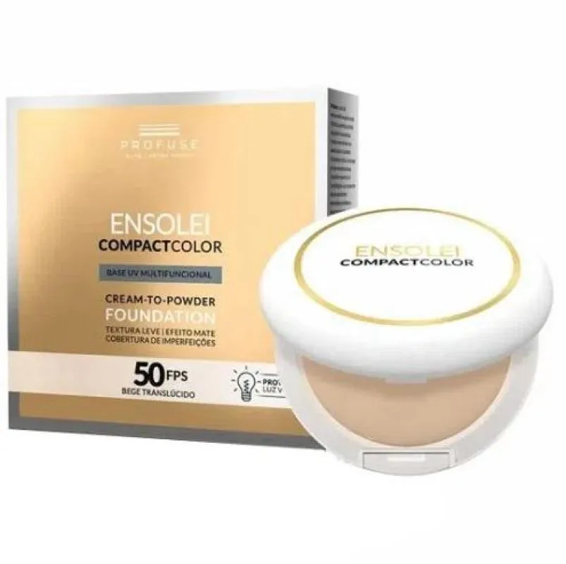 Base Facial Compacta Profuse Ensolei Compactcolor Fps 50 com 10g